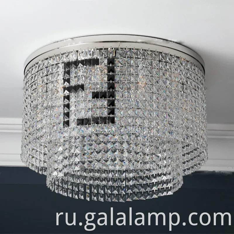 Элегантный современный хрустальный светодиодный потолочный свет для шикарных интерьеров